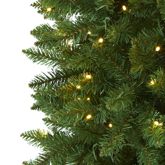 6.5ft. Pre-Lit Green Mountain Pine Artificial Christmas Tree, Clear LED Lights